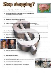 English Worksheet: Video: Buy nothing day