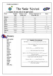 English Worksheet: The solar system