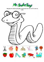 English Worksheet: Mr. Snake Says