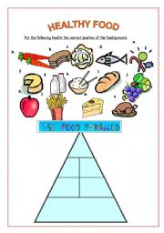 English Worksheet: Healthy food pyramid