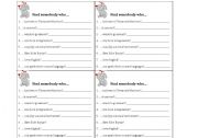 English Worksheet: Find Somebody
