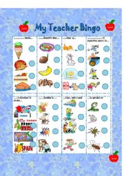 English Worksheet: Bingo 