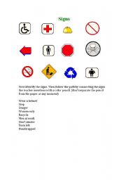 English worksheet: Signs and symbols