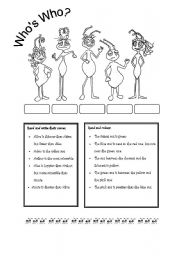 English Worksheet: Whos Who?