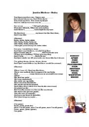 English Worksheet: Baby Lyrics by Justin Bieber