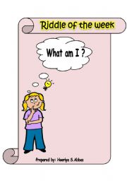 English worksheet: Riddle of the week