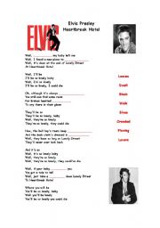 English worksheet: Heartbreak Hotel - Elvis Presley