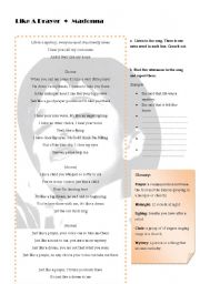 English Worksheet: Reported speech song activity