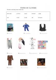 English worksheet: CLOTHES