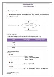 English Worksheet: family relationships