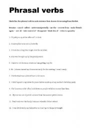 English Worksheet: phrasal verbs