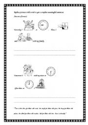 English worksheet: past and future in time