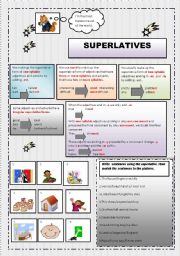 English Worksheet: SUPERLATIVES ( TWO PAGES )