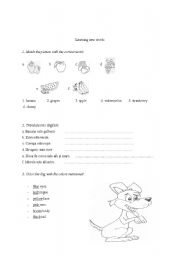 English Worksheet: Colours, fruits - elementary