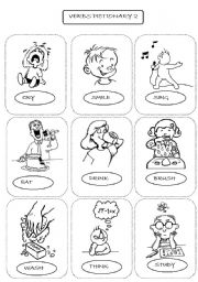 English Worksheet: verbs pictionary 2