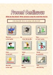 English worksheet: Present Continuous