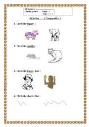 English worksheet: COMPARSION OF ADJECTIBES