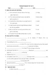 English worksheet: practice of holidays and some other grammar practice