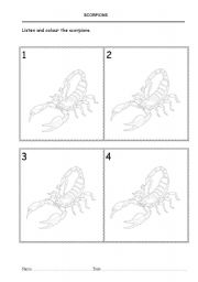 English worksheet: Colour The Scorpions