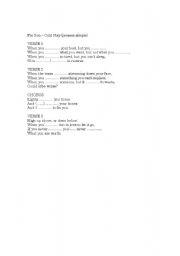 English Worksheet: Fix You - Cold Play - Present Simple