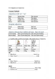 English worksheet: comparsion of adjective