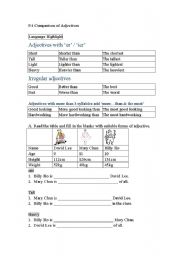 English Worksheet: comparsion of adjective