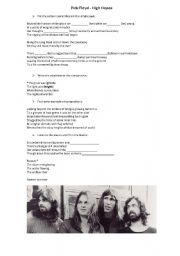 English worksheet: Grammar with Pink Floyd Adjectives and verb tenses.
