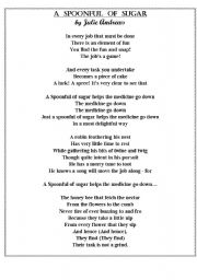 English Worksheet: A song -A spoonful of sugar- by Julie Andrews