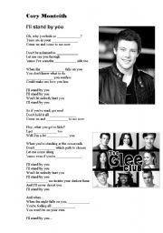 English Worksheet: A song Ill stand by you- by Cory Monteith