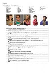 English Worksheet: Inversion exercise. Big Bang Theory