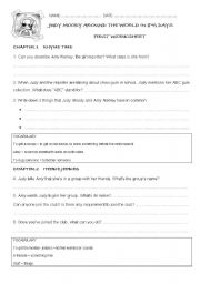English worksheet: Judy Moody Around the World in 81/2 days READING WORKSHEETS
