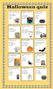 English Worksheet: Halloween quiz