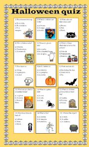 English Worksheet: Halloween quiz