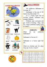 English Worksheet: hallowen