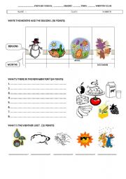 English Worksheet: seasons and months 