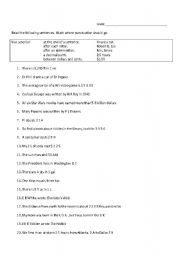 English worksheet: Puncuation Worksheet - Period Rules