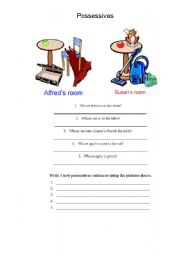 English worksheet: POSSESSIVES