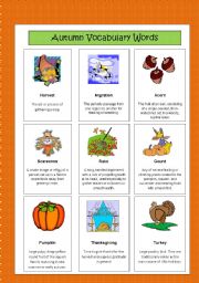 Autum Vocabulary Words