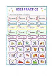English Worksheet: Jobs Practice