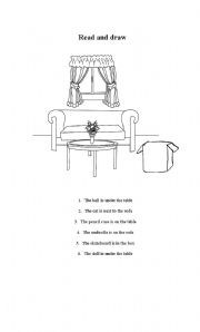 Prepositions of place: read and draw