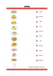 English worksheet: Food