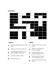 English Worksheet: Crossword on Vocabulary