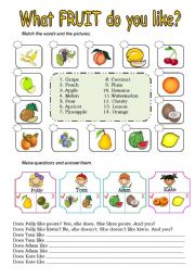 English Worksheet: What fruit do you like?