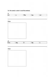 English worksheet: ordering simple sentences