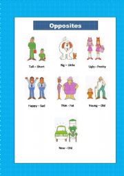 English Worksheet: Opposites