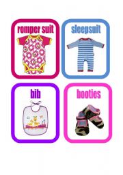 English Worksheet: Clothes flashcards set 1