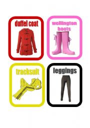 English Worksheet: Clothes flashcards set 2