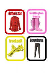 English Worksheet: Clothes flashcards set 2