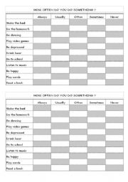 English Worksheet: Adverbs of frequency battle ship