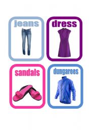 English Worksheet: Clothes flashcards set 3